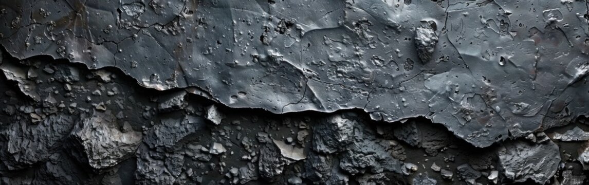 Anthracite Stone Concrete Texture: Dark and Moody Panoramic Background Banner