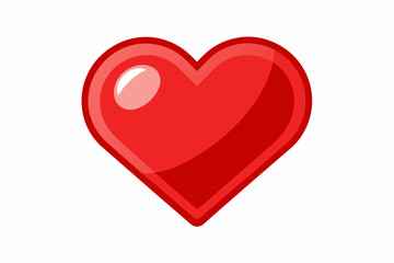 Icon red heart vector on white background.