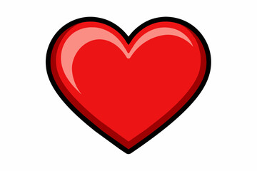 Icon red heart vector on white background.