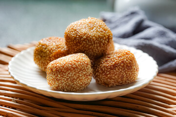 Sesame Ball (Bebola Bijan) or famously called Kuih Bom in Malaysia.