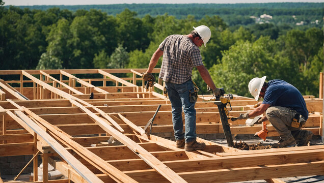 Roofer Carpenter Working 