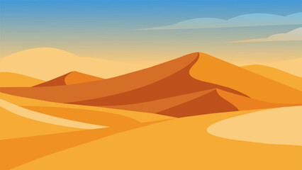 A deserted desert landscape with sand dunes constantly shifting and redefining the landscape representing the ongoing battle within oneself to - obrazy, fototapety, plakaty