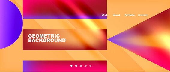 Various colorful geometric shapes abstract web template with gradients and light blur effects. Vector Illustration For Wallpaper, Banner, Background, Card, Book Illustration, landing page