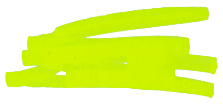 Transparent png of Stroke drawn with neon yellow marker