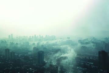 air pollution. A city full of smoke and PM.2.5, Generated-AI
