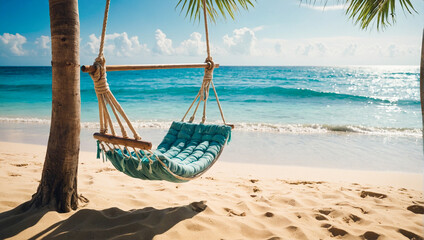 Tropical Beach with Hammock 