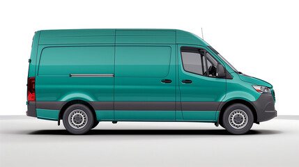 Modern Delivery Van in Vibrant Green Ready for Branding