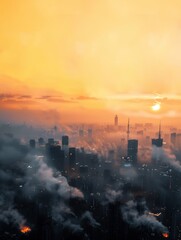 air pollution. A city full of smoke and PM.2.5, Generated-AI
