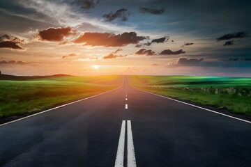 Naklejka premium Transformational process of asphalt road construction, infrastructure development photo