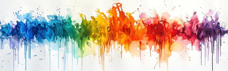 Vibrant Watercolor Splashes - Colorful Abstract Illustration on White Background