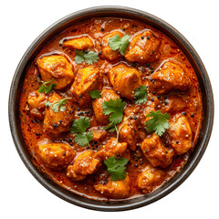 chicken karahi isolated on white background.
