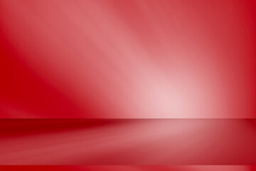 Wall interior background, studio and backdrops show products.with shadow from window color Red...