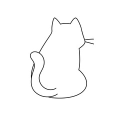 A cat is sitting on a white background. The cat is looking at the camera