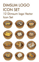 Dimdum logo vector icon set