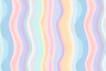Seamless playful waves of pastel colors create a charming backdrop, perfect for nursery art, spring themes, or gentle graphic elements.