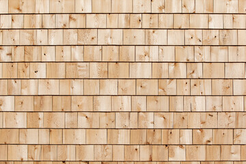 vue sur un revêtement extérieur en panneaux de bois pâle cloué au mur