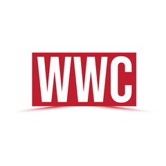 WWC letters negative space logo design. creative typography monogram vector alphabet