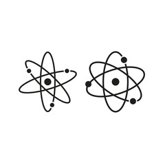 Atom icon in trendy flat design.