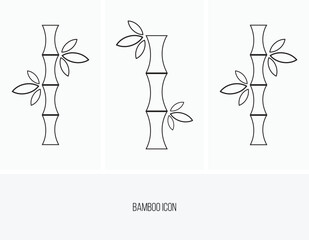 bamboo icon vector. bamboo sign on white background. Bamboo with leaves line icon.