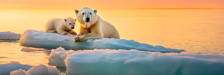 Foto op Canvas arctic ice and polar bears on the remains of glaciers . Generative Ai © Лилия Захарчук