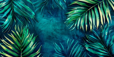 Tropical watercolor palm leaf pattern , evoking a sense of relaxation and tranquility in coastal-inspired . Generative AI