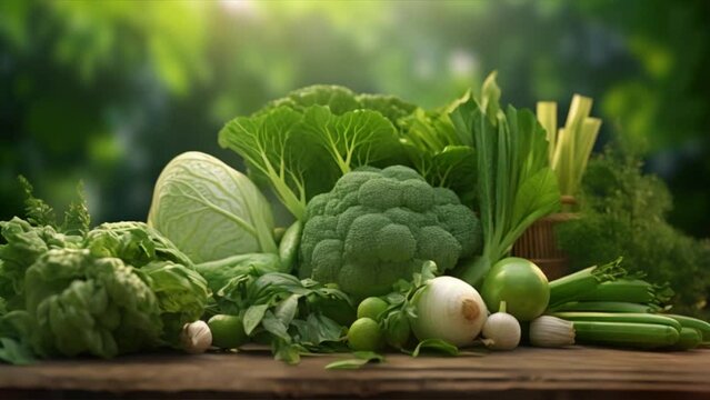 green vegetables ,Various types of green leafy vegetables in the garden