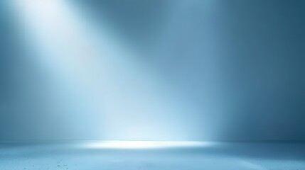 Simple light blue background for product presentation, featuring shadows and light from windows on a plaster wall. Made with generative AI technology.