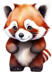 Fototapeta na wymiar Watercolor painting of a cute Red Panda.