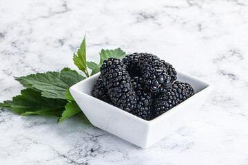 Ripe sweet juicy blackberry heap