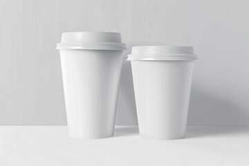 Twin Paper Cups: Clean White Mockup for Coffee Shops