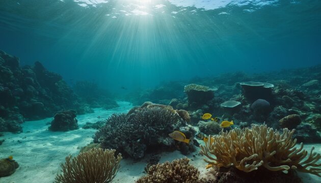 Underwater landscape. Realistic background
