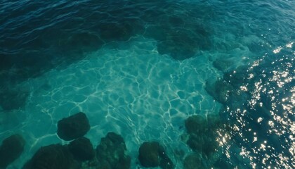 water with tree background top view