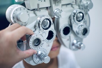 close up of a eye test 