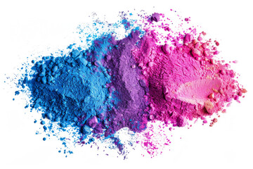 Heap of flour colorful powder with freeze isolated on background, abstract pile ground splatter of...