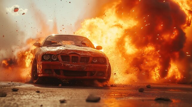 Explosive Action Movie Car Chase Scene