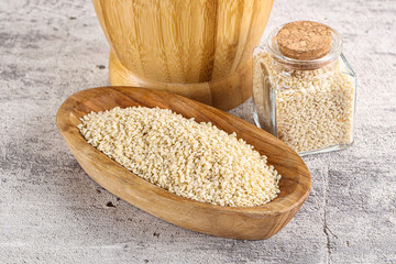 Sesame seeds heap in the bowl