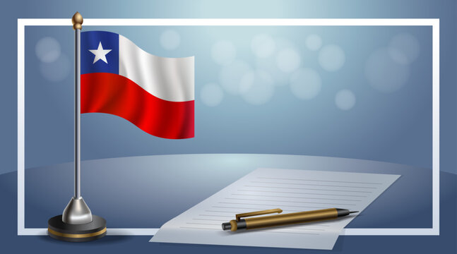 Chile National Day, template banner with bokeh background, vector Illustration