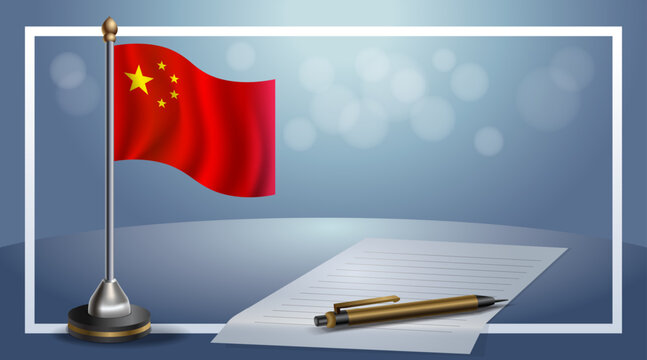 China National Day, template banner with bokeh background, vector Illustration