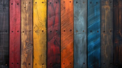 Colorful Wooden Planks Background