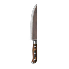 Modern kitchen knife on transparent background