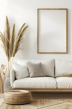 Modern living room with books, coutch