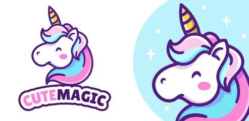 Clip art, icon, cartoon mascot, coloring book with a unicorn