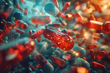 Nanotechnology Advances: Unlocking the Potential of Nanobots in Medicine,Nanomedicine: The Future of Healthcare Delivery - obrazy, fototapety, plakaty