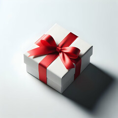 Obraz premium gift box with red ribbon isolated