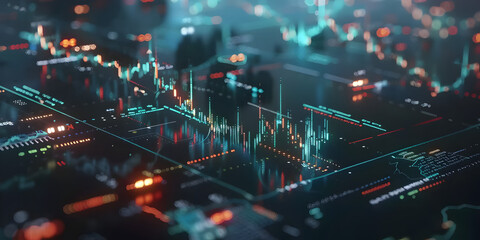 Investor analyzes and  crypto price breaks limit climbs higher, Digital data financial market graph, 
 - obrazy, fototapety, plakaty