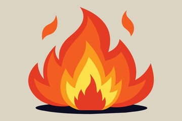 Set of fire flames, burning bonfire, campfire, fireball, heat wildfire cartoon vector illustration - obrazy, fototapety, plakaty