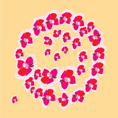 Spiral colorful floral pattern. Vector illustration
