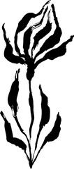 Grunge Dry Brush Ink Wild Flower - 774625121