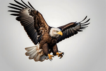 Fototapeta premium A close up of an eagle in fight with an isolated background