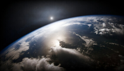 宇宙 無重力  雲　地球 earth Generative AI	
